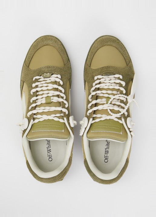 Off-White End Of Play sneaker met details van kalfsleer en suède - detail 3 mosgroen