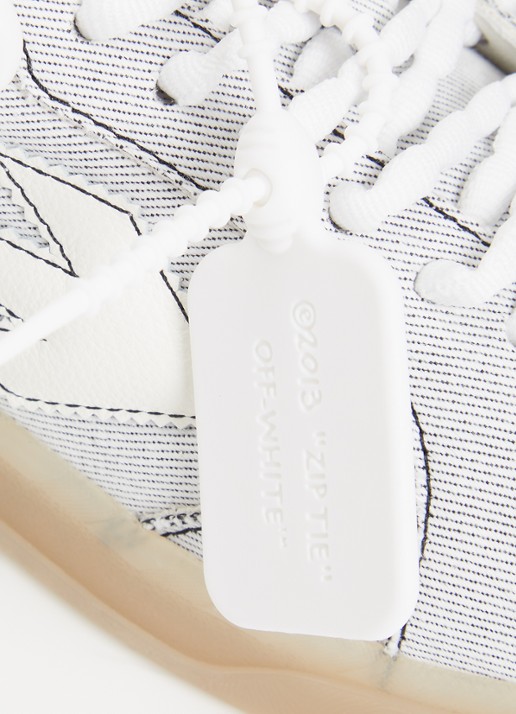 Off-White End Of Play sneaker van denim met details van kalfsleer - detail 5 wit
