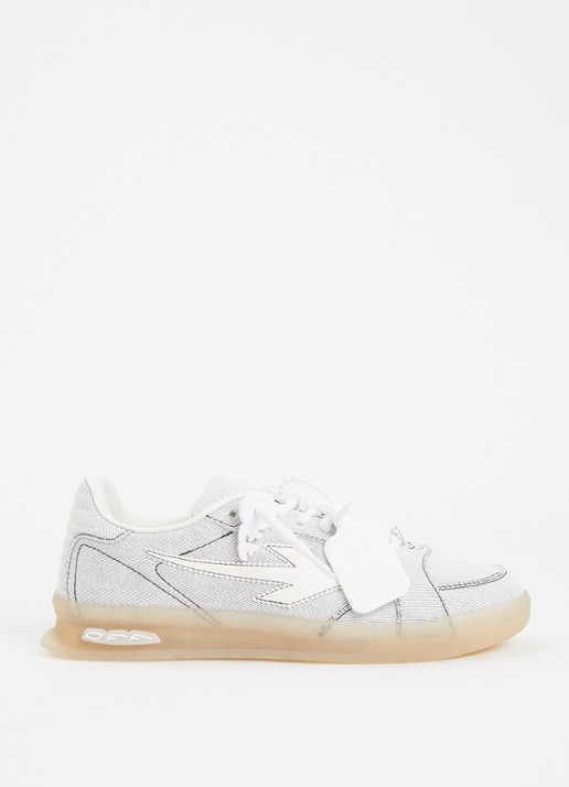 Off-White End Of Play sneaker van denim met details van kalfsleer