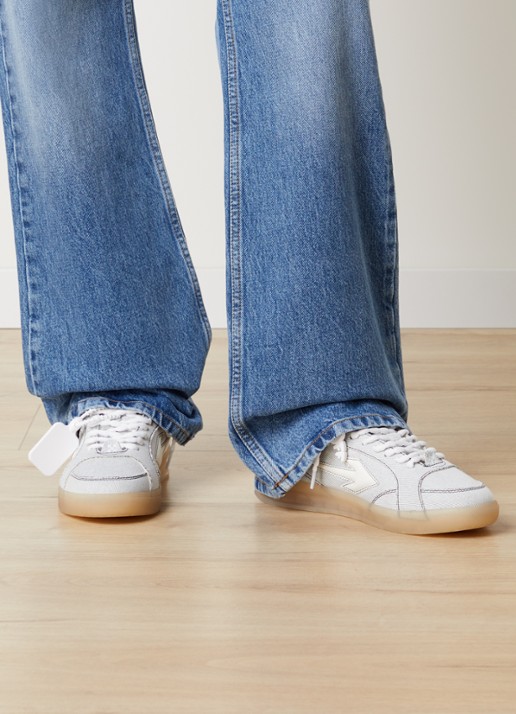Off-White End Of Play sneaker van denim met details van kalfsleer - voorkant 2 wit