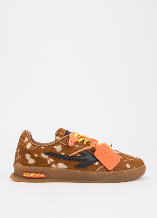 Off-White End Of Play sneaker van leer met ponyhair
