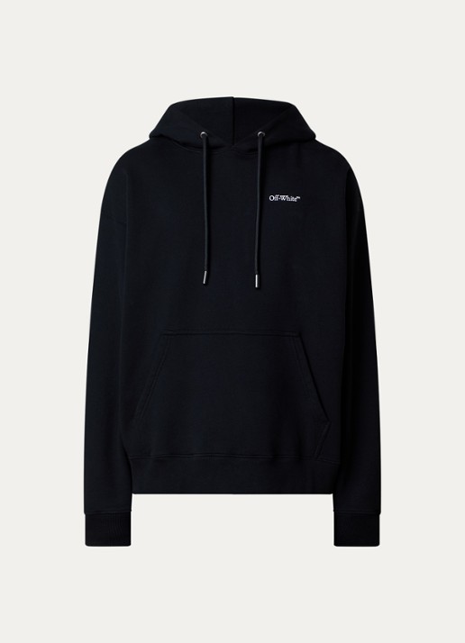 Off-White Half Arrow hoodie met logo- en backprint - voorkant zwart