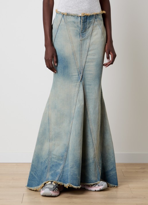 Off-White Half Arrow maxi spijkerrok met verwassen afwerking - detail 4 indigo