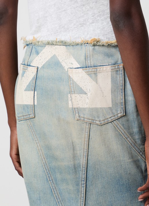 Off-White Half Arrow maxi spijkerrok met verwassen afwerking - detail 5 indigo