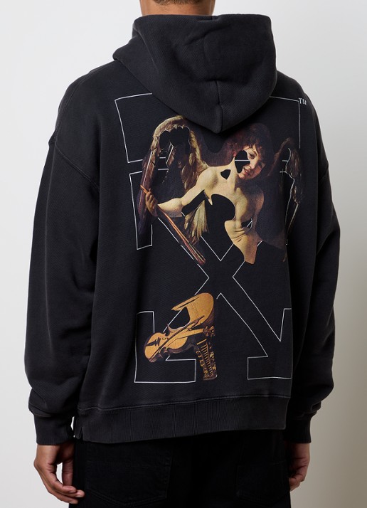 Off-White Hoodie met logo- en backprint - detail 3 zwart