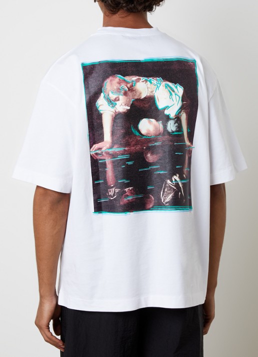 Off-White Inked T-shirt met front- en backprint