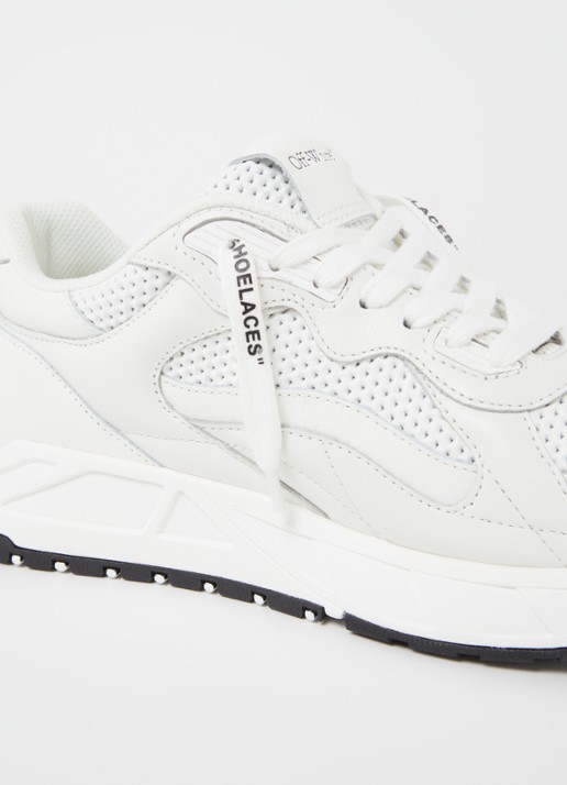 Off-White Kick Off sneaker van leer - detail 6 wit