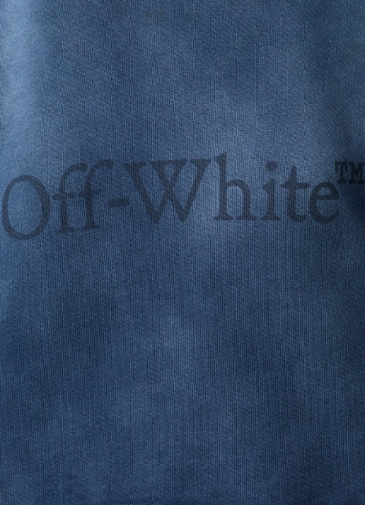 Off-White Laundry cropped polo met logo - detail 5 staalblauw
