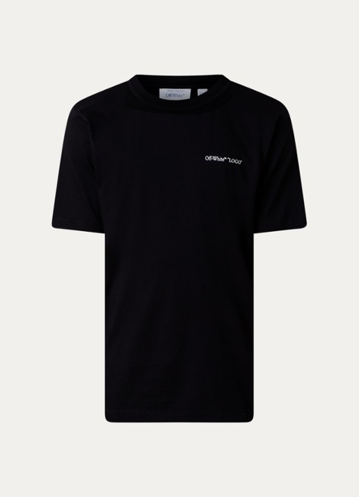 Off-White Logo Quote T-shirt met logo - voorkant zwart
