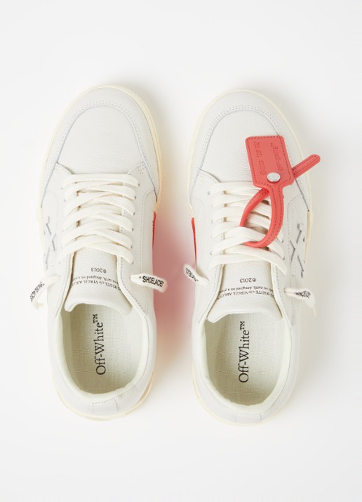 Off-White Low Vulcanized sneaker van kalfsleer - detail 5 creme