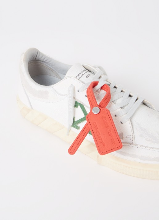 Off-White Low Vulcanized sneaker van leer - detail 6 gebroken wit