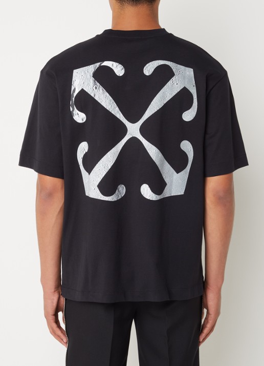 Off-White Lunar T-shirt met logo- en backprint - detail 4 zwart