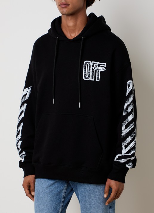 Off-White Motion hoodie met logo- en backprint - achterkant 3 zwart