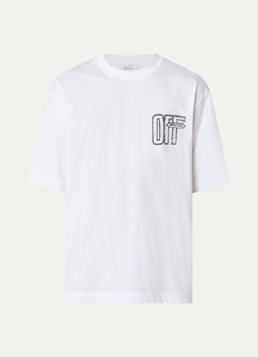 Off-White Motion T-shirt met logo- en backprint