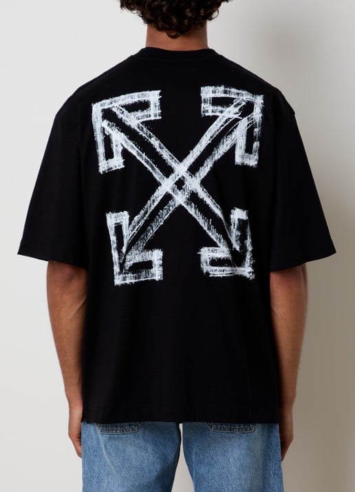 Off-White Motion T-shirt met logo- en backprint