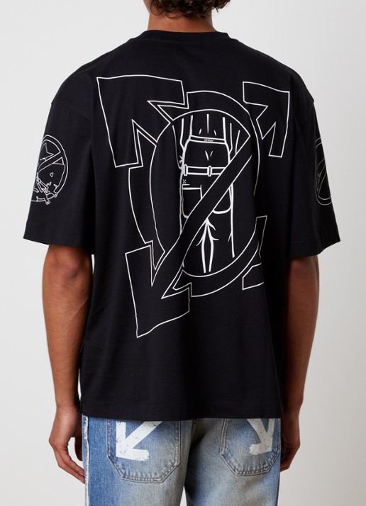 Off-White Neighbourhood Skate T-shirt met logo- en backprint