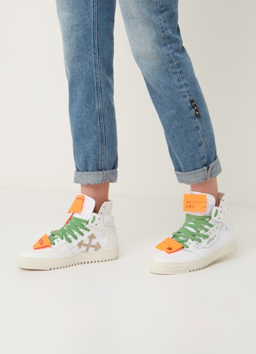 Off-White Off Court 3.0 sneaker van leer  - voorkant 5 wit
