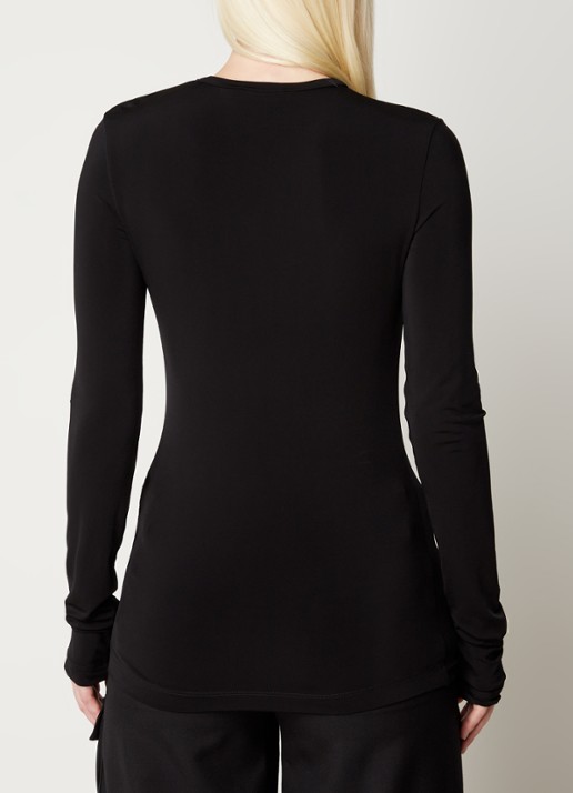Off-White Off Stamp longsleeve met ribstructuur en logo - achterkant 5 zwart