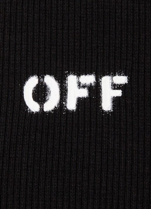 Off-White Off Stamp tanktop met ribstructuur en logo - detail 5 zwart