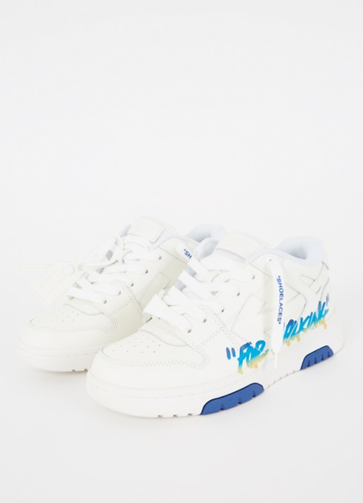 Off-White Out Of Office "For Walking" sneaker van kalfsleer - voorkant 3 wit