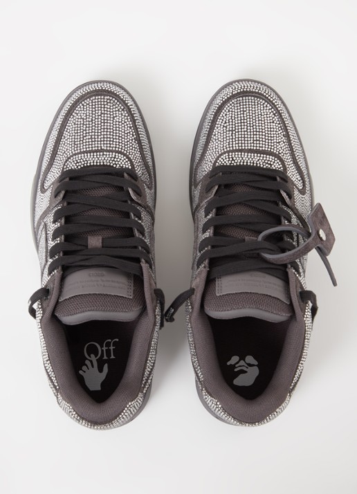 Off-White Out Of Office sneaker met kalfsleren details en strass - detail 3 zwart