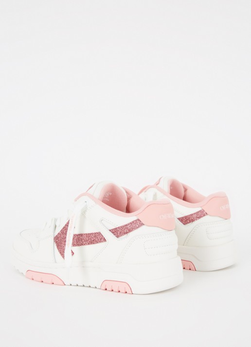 Off-White Out Of Office sneaker van kalfsleer met glitter - achterkant 2 wit