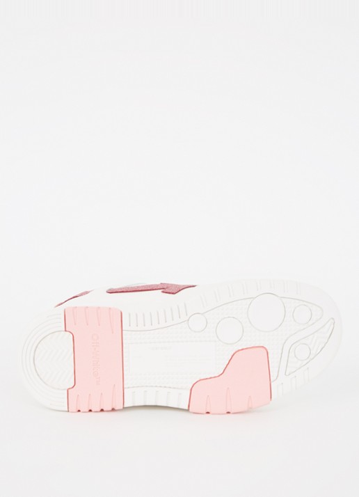 Off-White Out Of Office sneaker van kalfsleer met glitter - detail wit