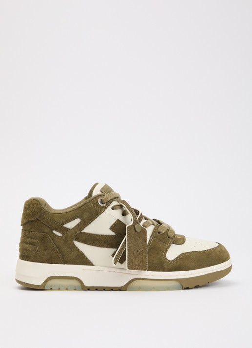 Off-White Out Of Office sneaker van kalfsleer met kalfssuède details