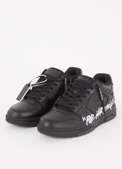 Off-White Out Of Office sneaker van kalfsleer met print - detail 4 zwart