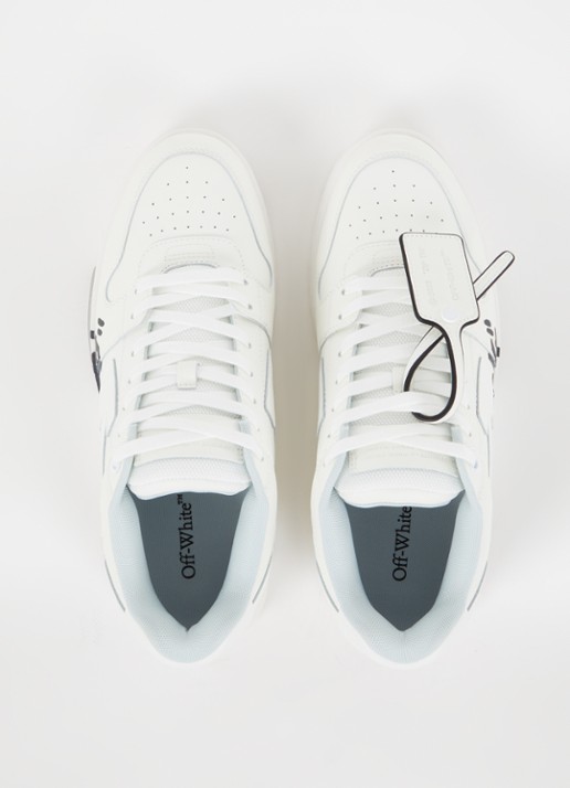 Off-White Out Of Office sneaker van kalfsleer met print - detail 3 gebroken wit