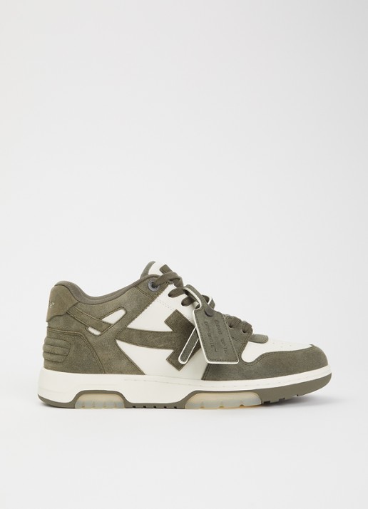 Off-White Out Of Office sneaker van kalfsleer met suède details