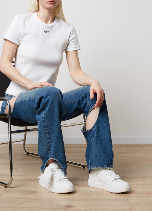 Off-White Out Of Office sneaker van kalfsleer  - voorkant 7 wit