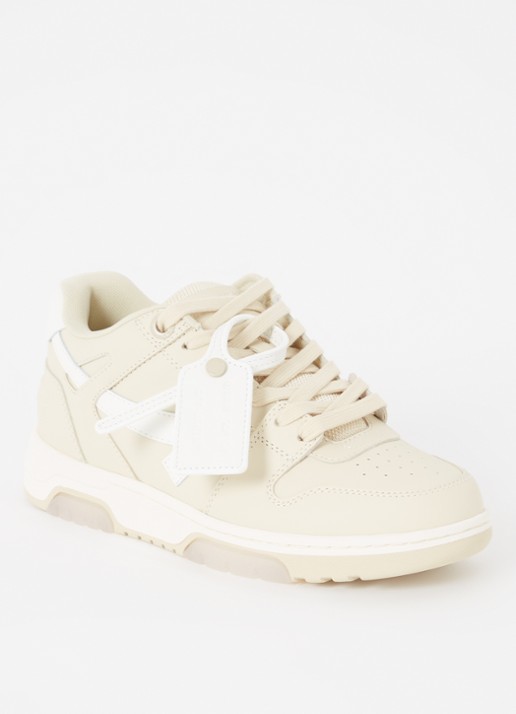 Off-White Out Of Office sneaker van kalfsleer  - voorkant 6 creme