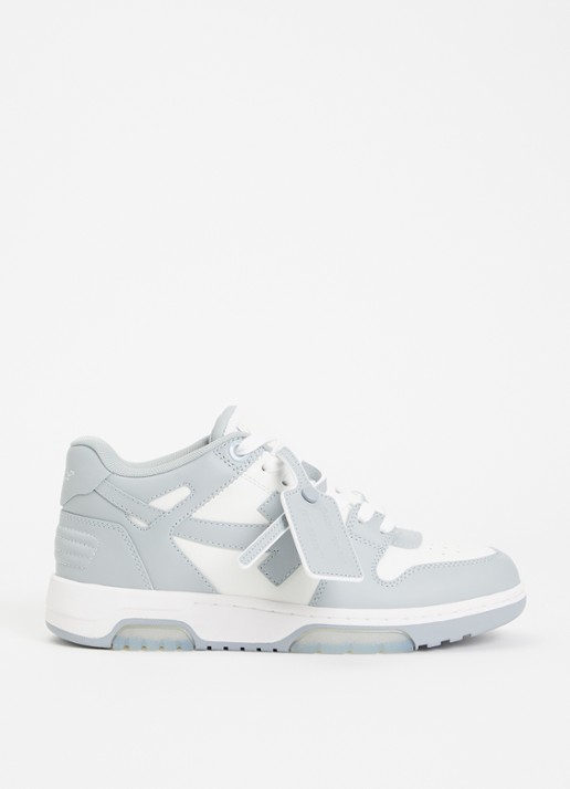 Off-White Out Of Office sneaker van kalfsleer  - voorkant grijs