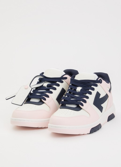 Off-White Out Of Office sneaker van kalfsleer - detail 3 lichtroze