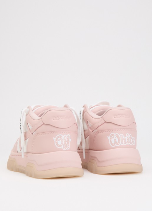 Off-White Out Of Office sneaker van kalfsleer - achterkant 5 zalmroze