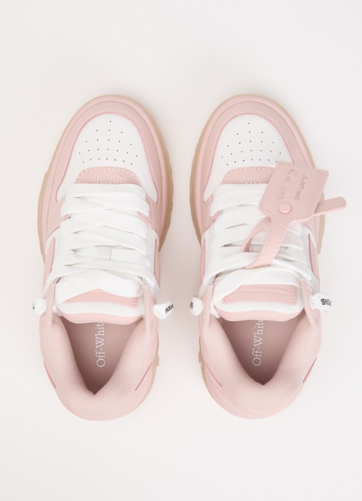 Off-White Out Of Office sneaker van kalfsleer - detail 2 zalmroze