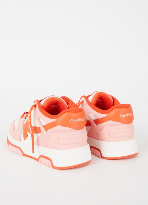 Off-White Out Of Office sneaker van kalfsleer - achterkant 3 roze