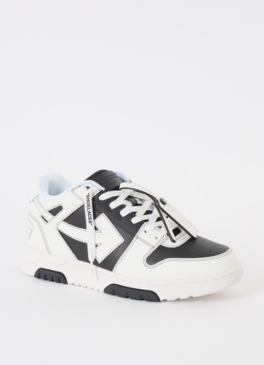 Off-White Out Of Office sneaker van kalfsleer - voorkant gebroken wit
