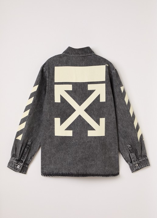Off-White Overhemd van denim - voorkant 2 grijs