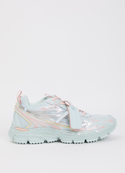 Off-White Ow Be Right Back sneaker met mesh en metallic details
