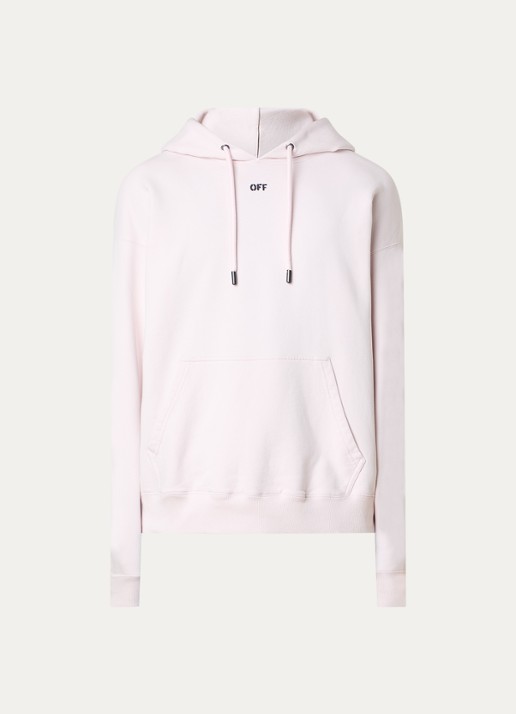 Off-White Paint Arrow hoodie met logo- en backprint - voorkant 5 lichtroze