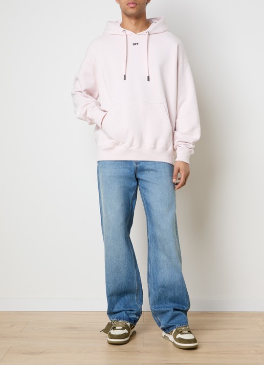 Off-White Paint Arrow hoodie met logo- en backprint - voorkant 6 lichtroze