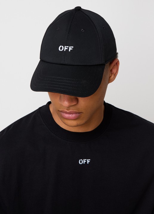 Off-White Pet met logoborduring - voorkant 3 zwart