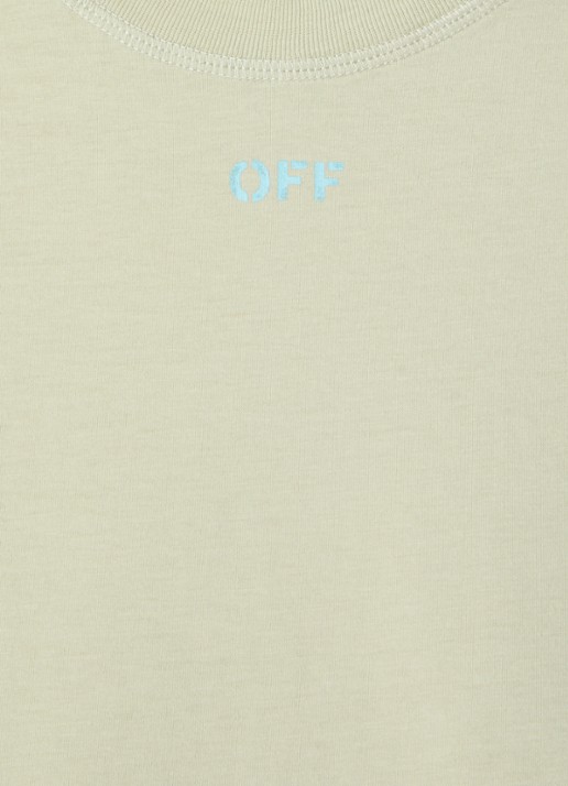 Off-White Pixel Arrow cropped T-shirt met logo - detail 2 lindegroen