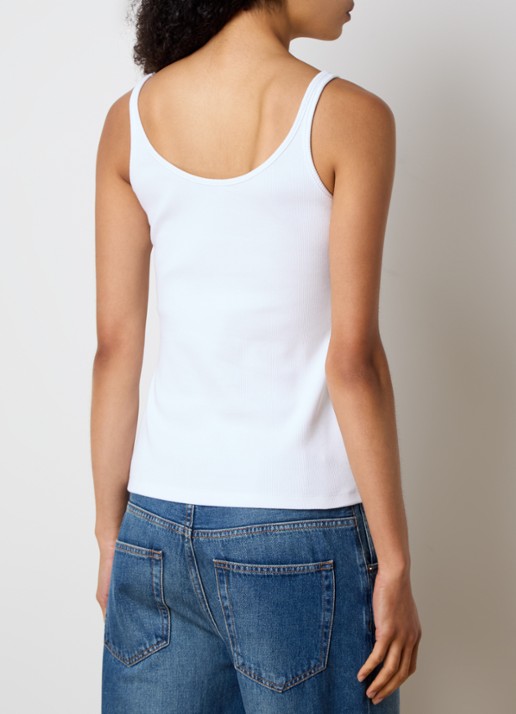 Off-White Ribgebreide tanktop met logoborduring - achterkant wit