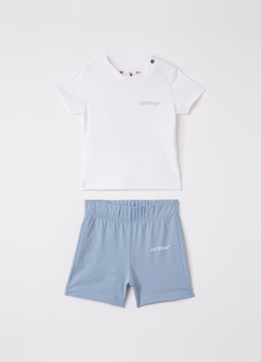 Off-White Scribble set van T-shirt met korte broek