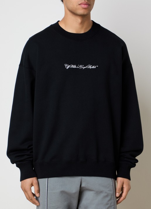 Off-White Script Arrow sweater met logoborduring - achterkant zwart
