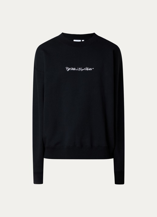 Off-White Script Arrow sweater met logoborduring - voorkant 4 zwart
