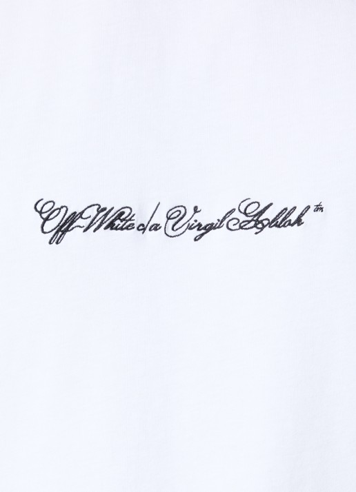 Off-White Script Arrow T-shirt met logoborduring - detail 4 wit